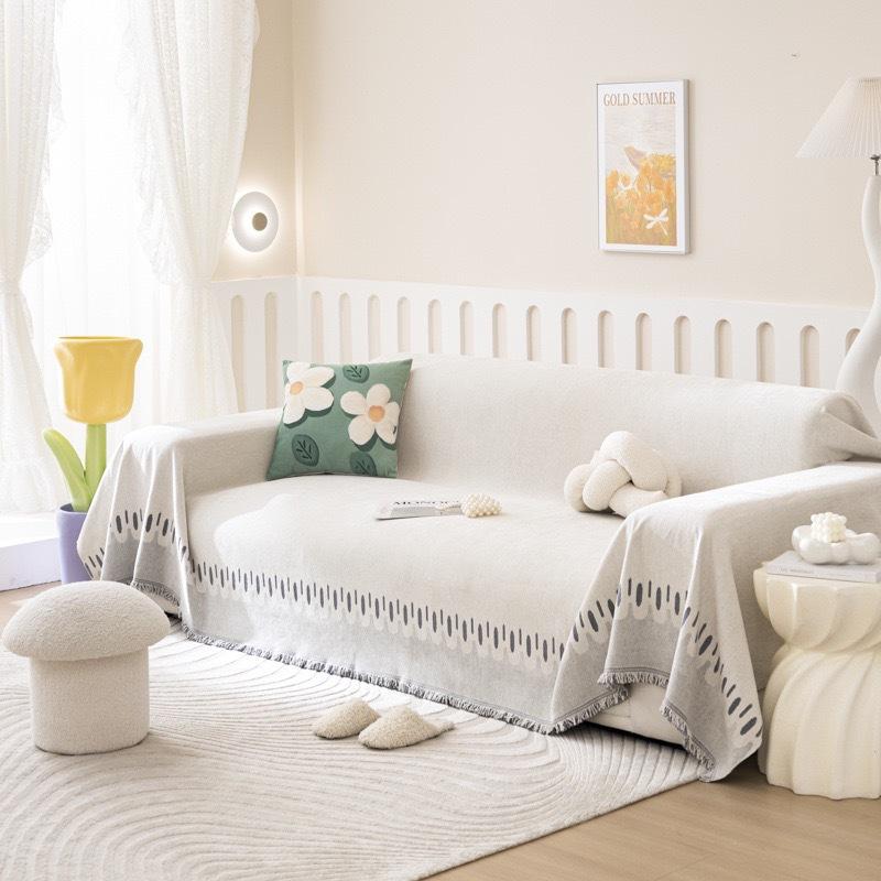 Nordic Tassel Throw Blanket Single Full Four Season Cotton Sofa Cover Dust Anti-cat Scratch Protection Cover Sofa Blanket Carpet