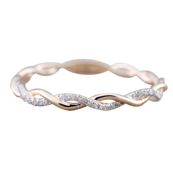 

Women Ring Twisted Shape Rhinestone Inlaid Alloy Electroplate Finger Ring Jewelry for Engagement US 6 золотистый
