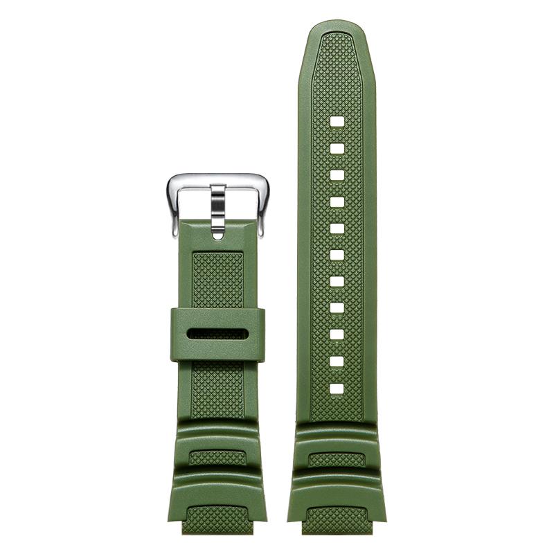 

For Casio AE-1200 F-108WH SGW-300H W-216H AEQ-110W Silicone Rubber Replacement Watch Band 25x18mm Convex resin watch strap 25x18mm