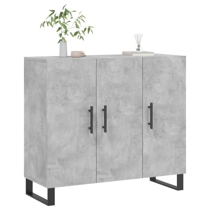 VidaXL Buffet Concrete Grey 90x34x80 Cm Engineered Wood 828136