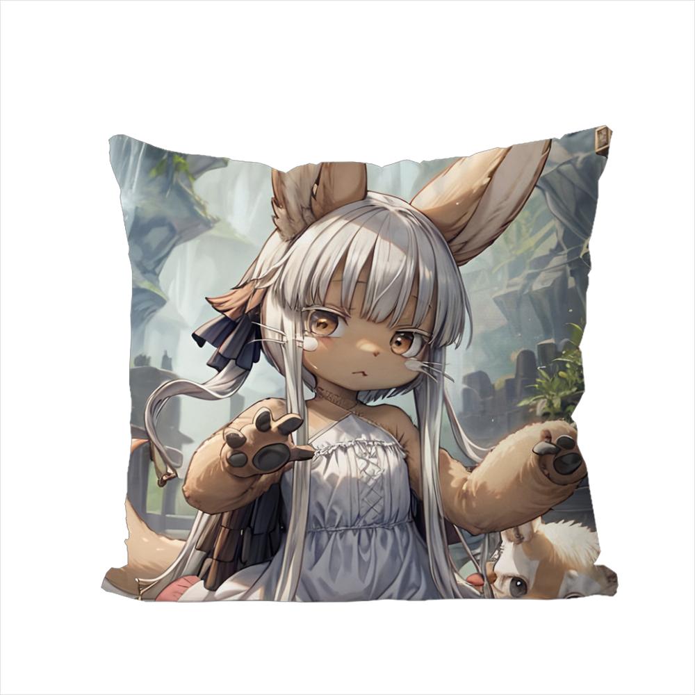 M-Made In Abyss Pillow Case For Car Sofa Decorative Home Double-sided Print Plush Square Throw Pillow Cushion Cover