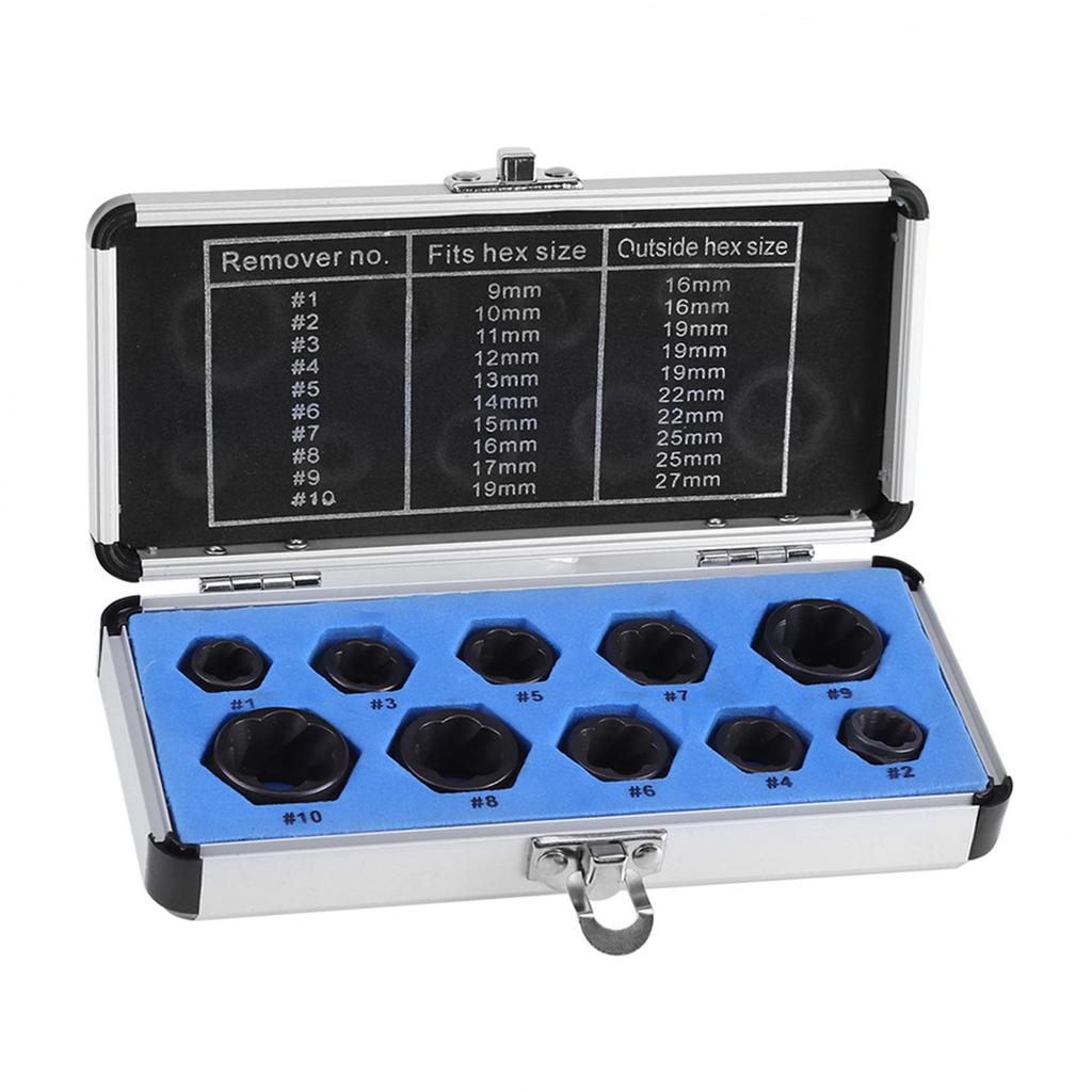 10 stück Beschädigt Bolzen Mutter Schraube Remover Extractor Entfernung Set Threading Werkzeuge Kit