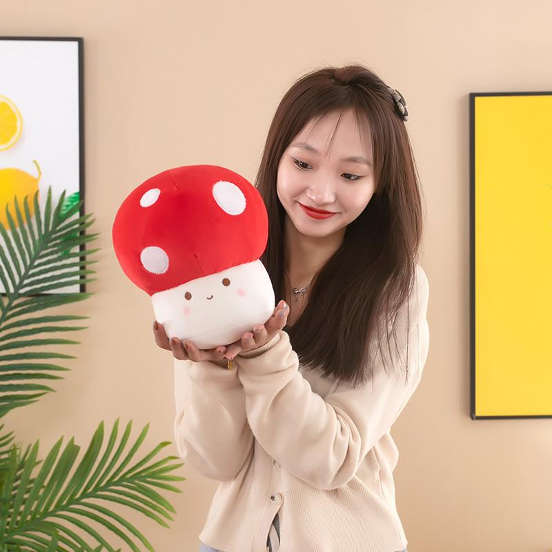 Toy Mushroom Plush Soft Stuffed Doll Cartoon Kids Bedroom Decor Birthday Gift