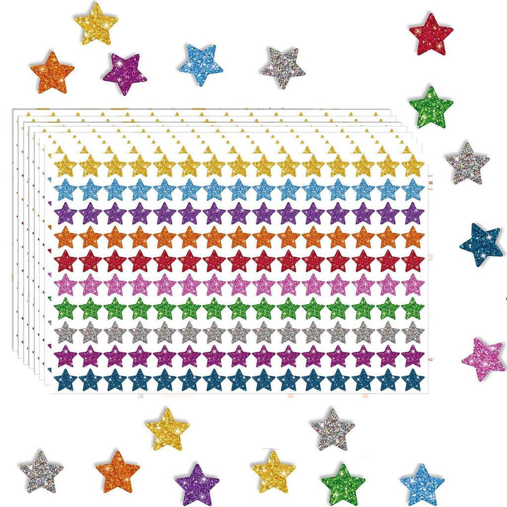 1500PCS Child Reward Stickers Motivational Stickers for Child Teacher Classroom Behaviour Reward Sticker Star Decals
