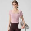 1011 New Yoga Clothing Summer Women's Fitness Clothing Training Top Pilates Running Short Sleeve Sports T-Shirt Wholesale