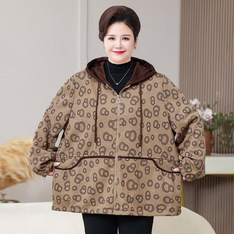 

Autumn women s middle-aged elderly old lady middle-aged plus fat plus size spring and autumn special top jacket 8XL recommends 230-130kg темно-коричневого