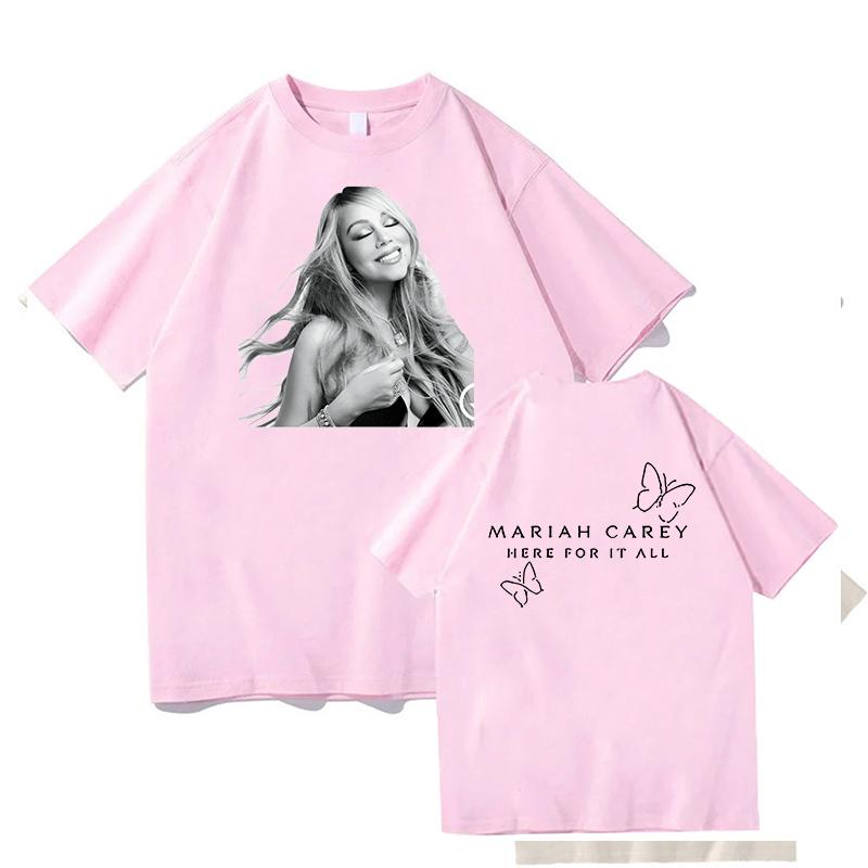 Mariah Carey Here for It All Tees Summer Cotton Breathable Short Sleeve Unisex Unisex High Street Clothing Casual T Shirt Streetwear