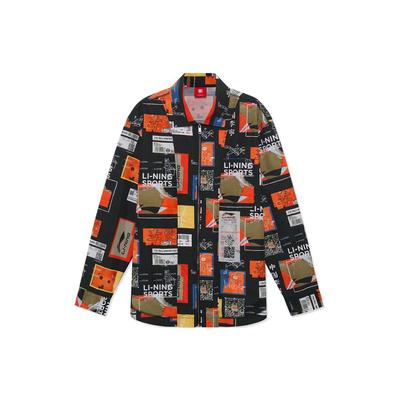 Li Ning Sports Serie Basket Wu Chuang Wu Yi Camicia Giacca Maniche Lunghe Casual Ampia Unisex giacche Nero ASHR133-1