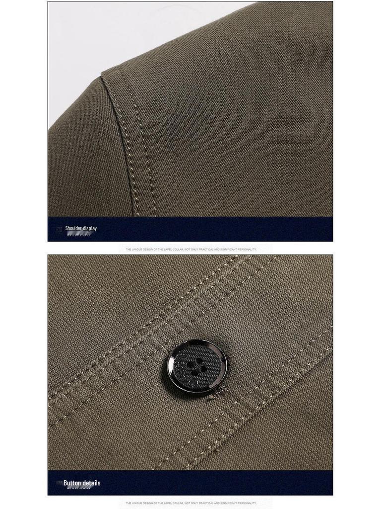 Men's Spring & Autumn Pure Cotton Lapel Jacket: Casual, Loose Fit for Middle-aged & Elderly