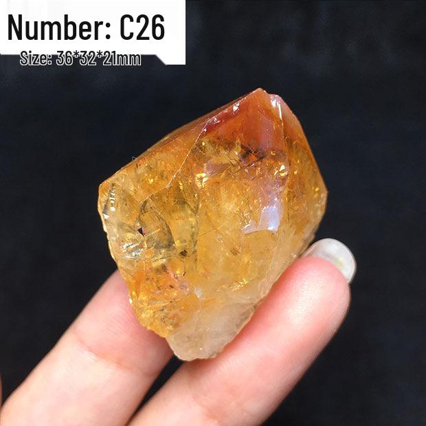 Бразильский Натуральный Цитрин Необработанный Камень Имбирно-Желтый Радужный Кристалл Минеральный Образец Домашний Декор Украшение