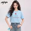 MJ STYLE Women's Pure Cotton Round Neck Short Sleeve T-shirt