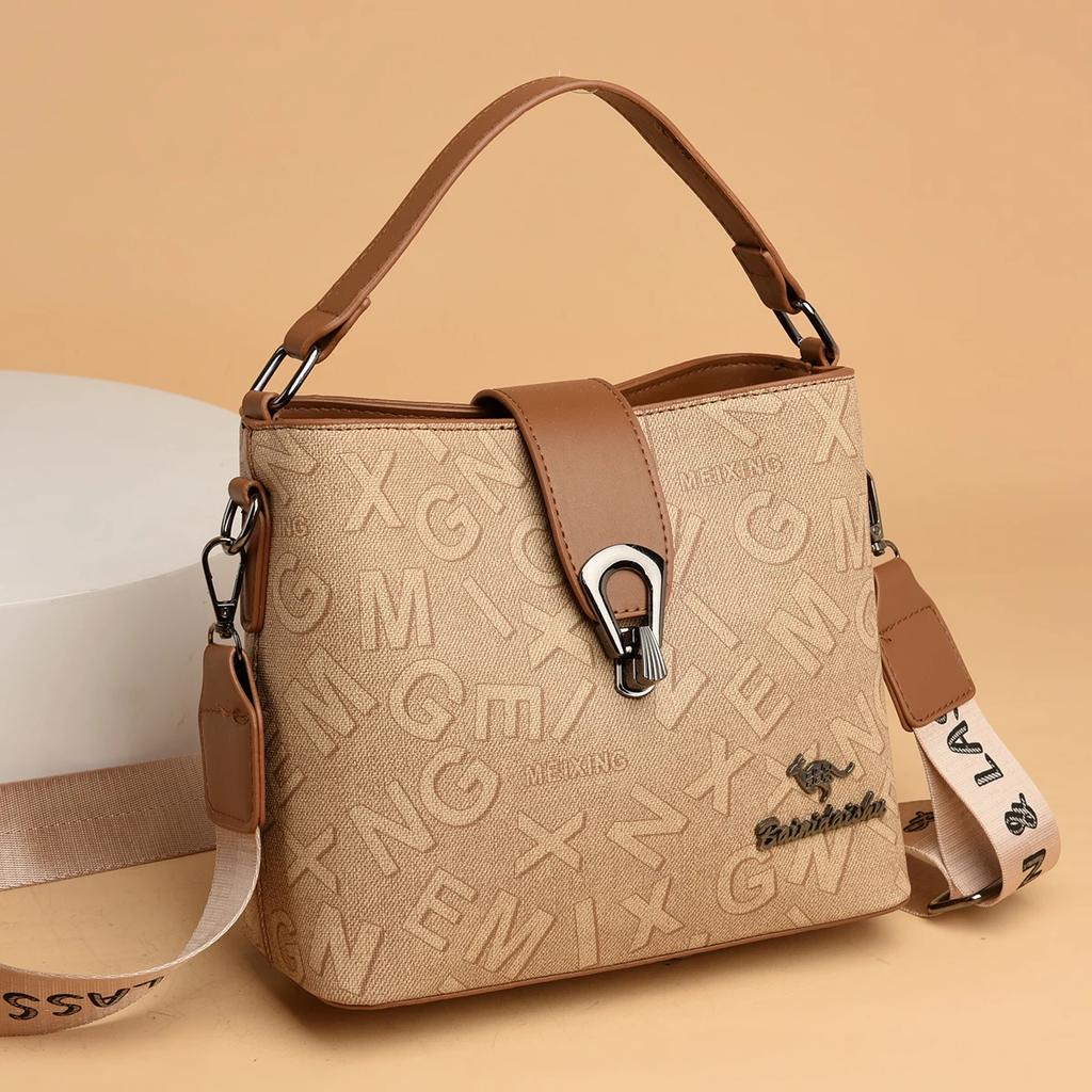 Herbst neue Umhängetasche mit großem Fassungsvermögen für Damen mit interner Reißverschlusstasche luxuriöses klassisches Vintage-Design Reisetasche