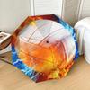1pc Fireball Lightning Pattern Umbrella Design Automatic Opening and Closing Umbrella, High-quality Travel Umbrella,  C1128002