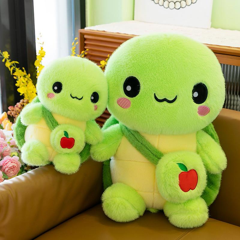 Green Apple Turtle Plush Toy With Pp Cotton Filling For Kids Birthday Gift