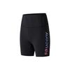 Letter Print Moisture-Wicking Breathable Three-Quarter Sports Shorts Women Shorts Black SC1239096-1
