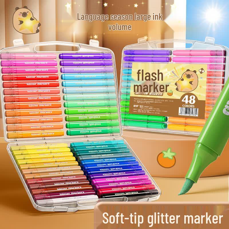 Colorful Glitter Marker Pen Set
