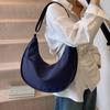 Niche Simple Casual Lazy Wind Large Capacity Women's Bag 2025 New Fashion Nylon Cloth Versatile Single Shoulder Dumpling Bag