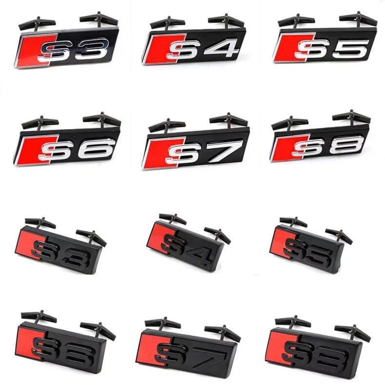 1pc B S3 S4 S5 S6 S7 S8 Front Grille Badge ABS Emblem B Exterior Modification Accessories Decoration Stickers