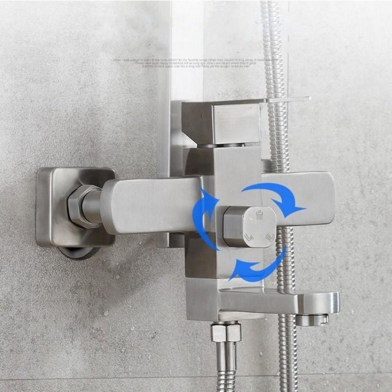 Household Stainless Steel Shower Set Shower Nozzle Bathroom Pressurized Top Hot And Cold Shower Spray Set