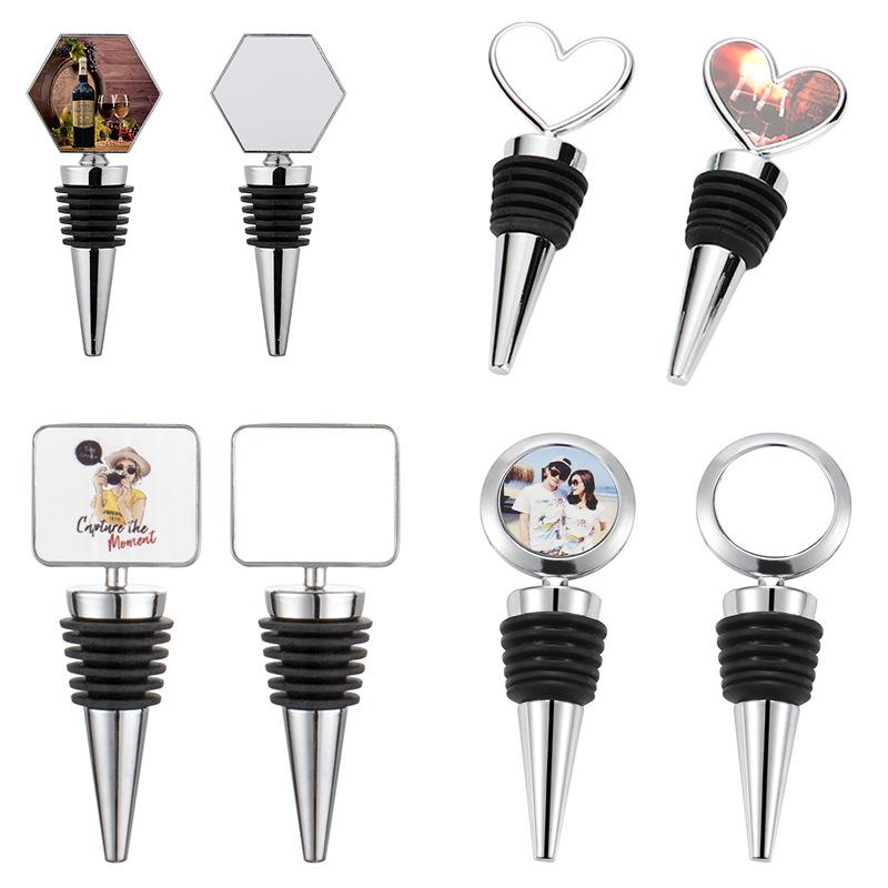 Sublimation Red Metal Wine Stopper Reusable Wedding Corks for Bar Creative Gift for Wine Parties and Weddings