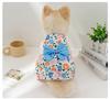 Dog Princess Dress Print Summer with Bowknot Button Sweet Cute Puppy Cat Skirt Thin Pets Wedding Party Chihuahua Clothes