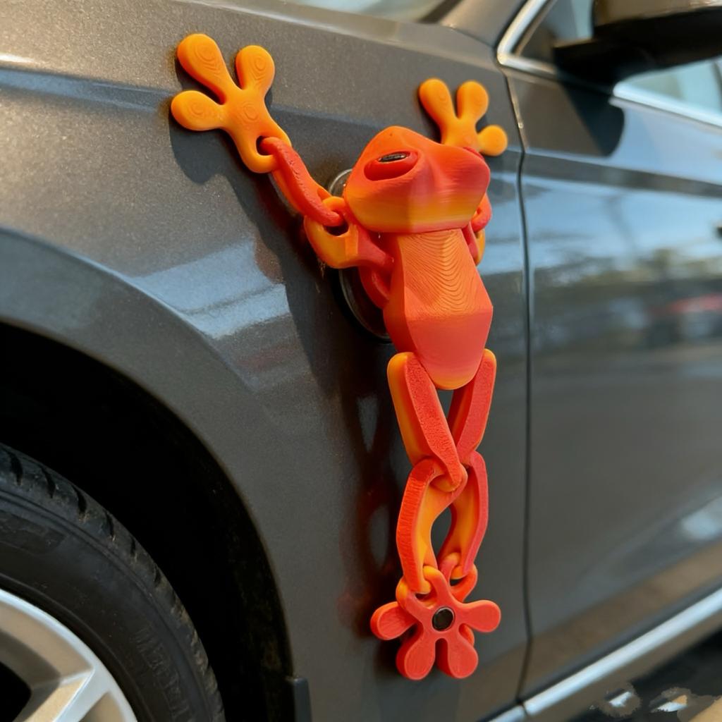 11cm 1D Printing Tree Frog Fridge Magnet Joint Movable Frog Ornament Kitchen Home Decoration Cute Animal Art Toy Gift for Friend