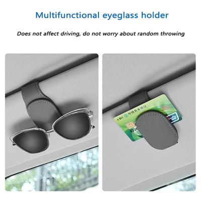 Magnetic Leather Eyeglass Hanger Clip Universal Car Sunglasses Holder Magnetic Eyeglass Hanger Clip For Cars Ticket Card Clip