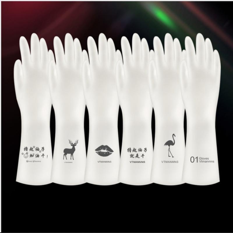 Household Waterproof Latex Gloves Rubber Dishwashing Mitts Durable Cleaning Housework Dishwashing Tools