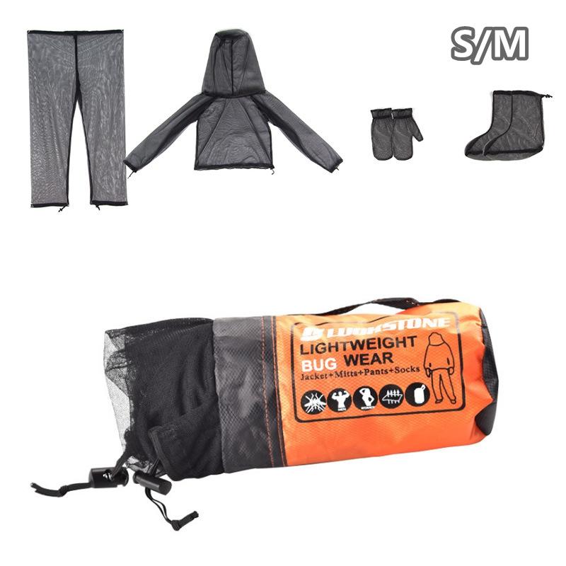 Mesh Hooded Bug Jacket Suit, Anti Mosquito Net, Mitt Mesh Clothes, Carry Pouch For Protective Hunting, Fishing, Hiking