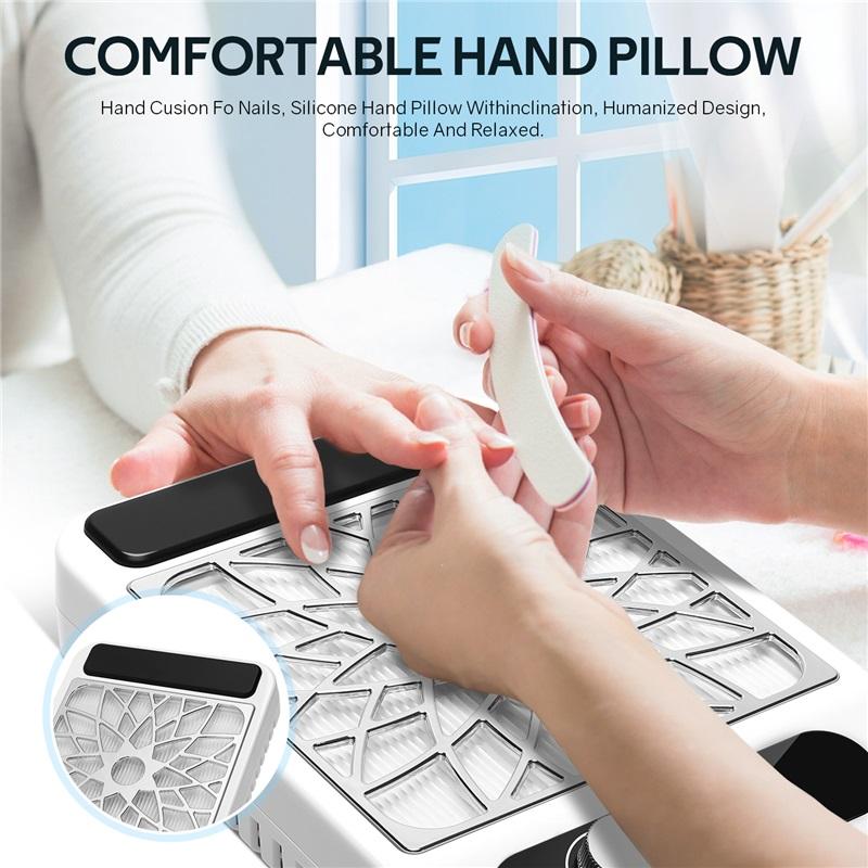 Powerful Nail Dust Vacuum Collector Professional Nail Dust Extractor With Reusable Filter Manicure Equipment Adjustable Speed