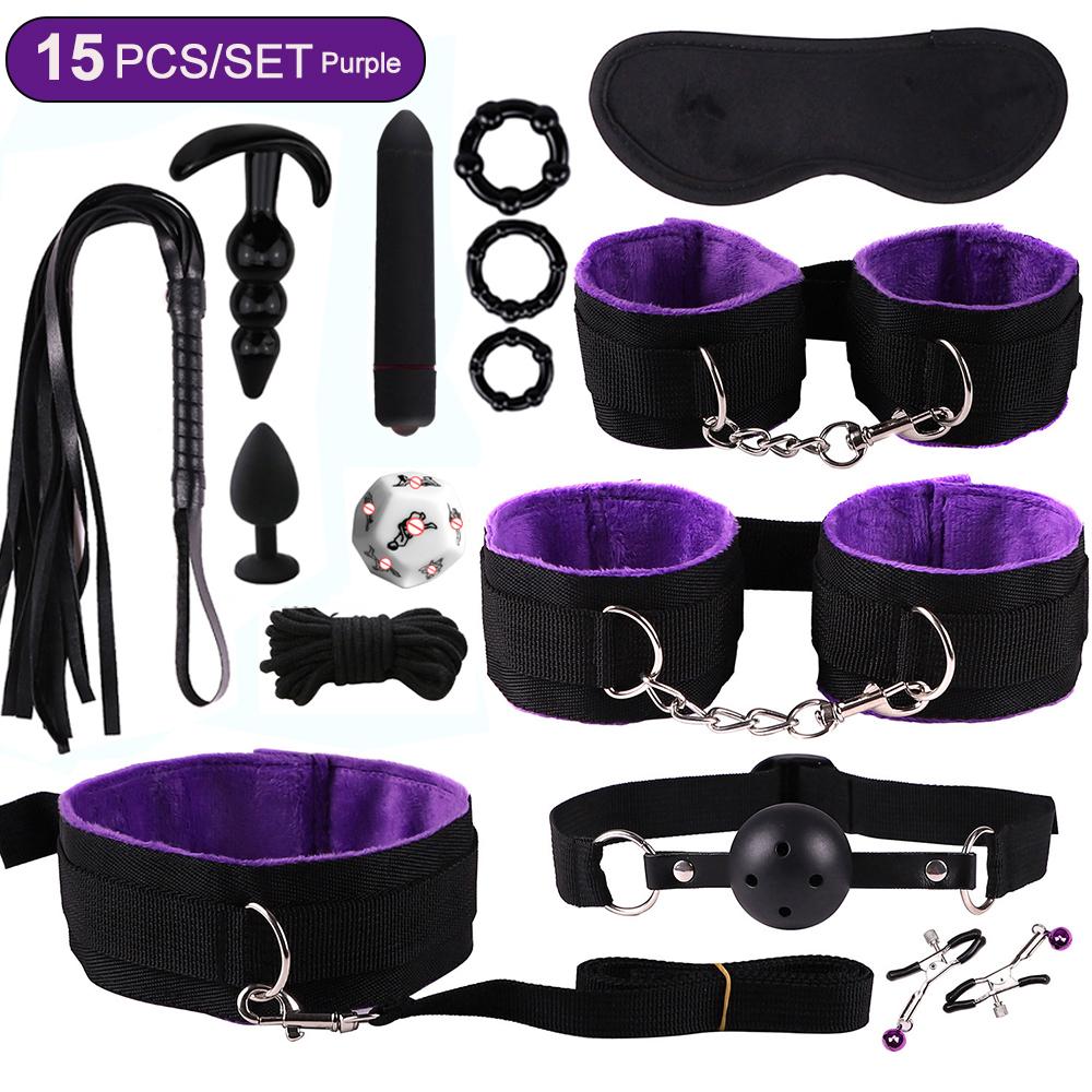 8/11/15PCS Set Sex Toys for Adults 18 Couples Anal Plug Vibrator Handcuffs Gag Set Sex Games Exotic Accessories Sexules Toys
