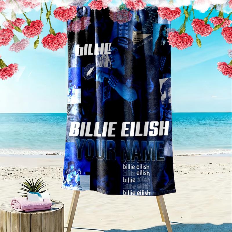 Name Custom Billie Print Beach Towel, Large Soft Quick Dry Towel for Beach Camping Swimming