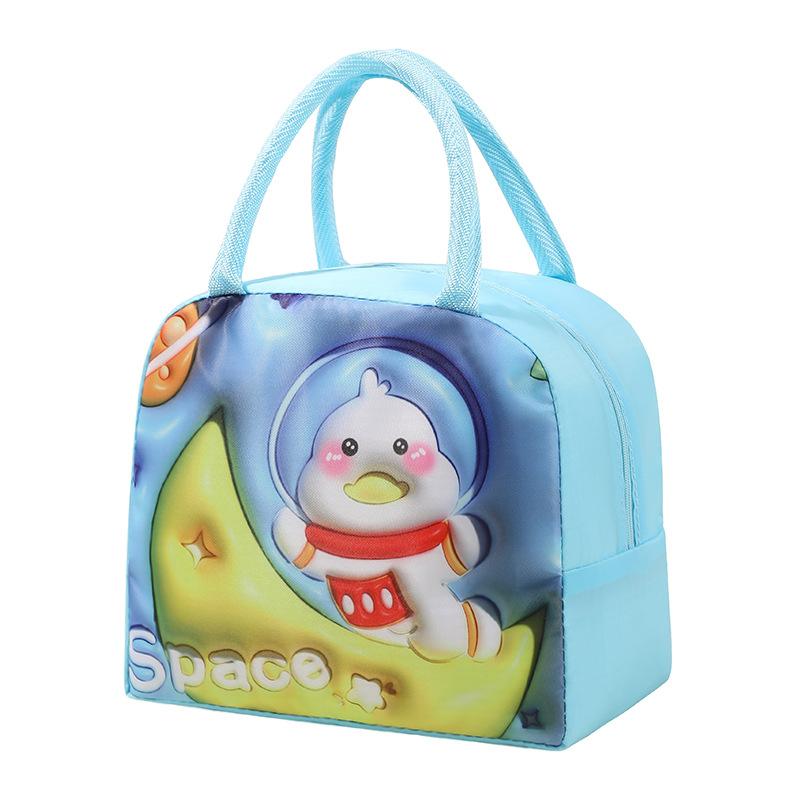 Cute Bento Bag with Rice, Portable Lunch Bag, 3D Three-dimensional Printed Cartoon Preservation and Insulation Lunch Box Bag