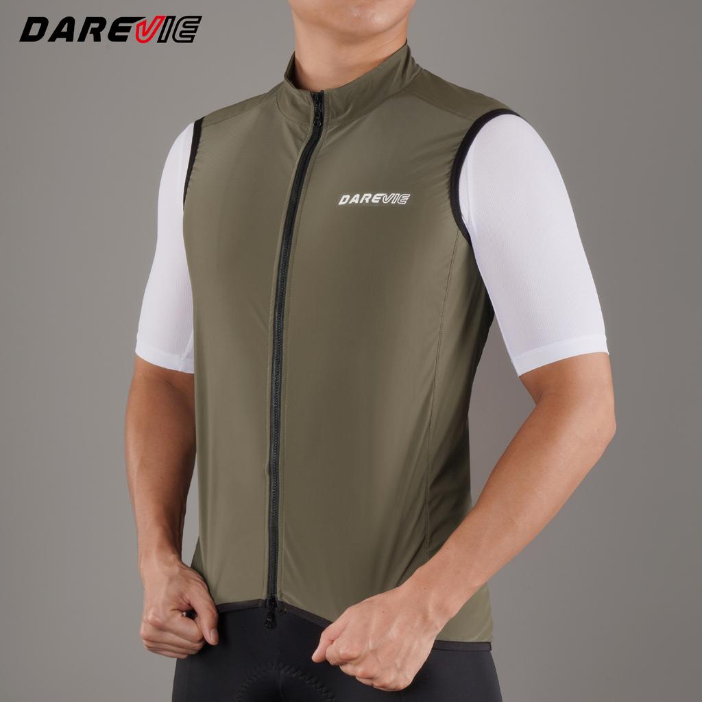 Darevie Factory 2 Way Zipper Cycling Windproof Bike Vest Packable Lightweight Wear-resistant Cycling Gilet Wind Vest
