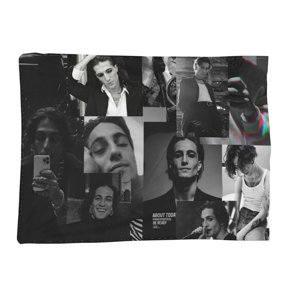 

Damiano David Maneskin Music Band Photo Travel Blanket Soft Warm Flannel Throw Blanket Cover for Living room Picnic Home Couch 80x120cm
