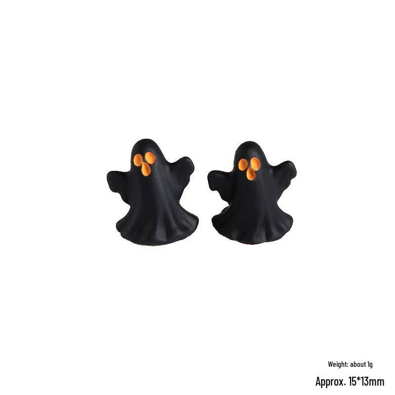 Halloween Resin Ghost & Pumpkin DIY Ornaments: Black Cat, Stickers, Hair & Phone Accessories