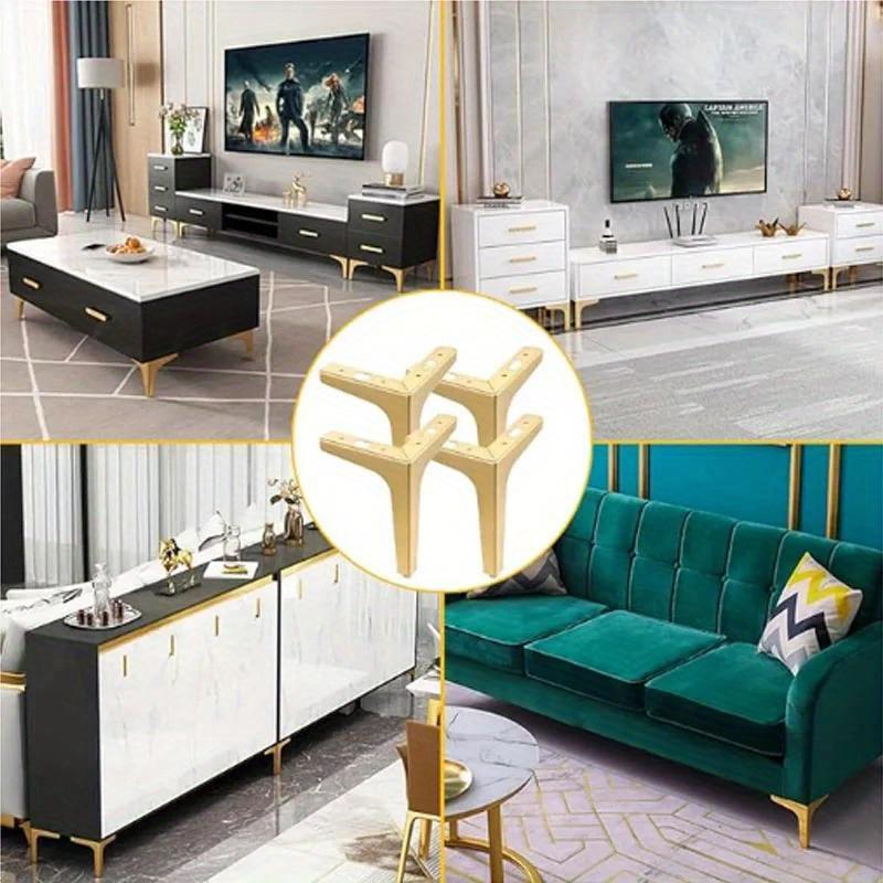 4 Stück DIY Ersatz Sofafüße Metallbeine für Möbel Moderne Dreiecksfüße Schrank Couch Stuhl Schwerlast Schrank Couch Beine