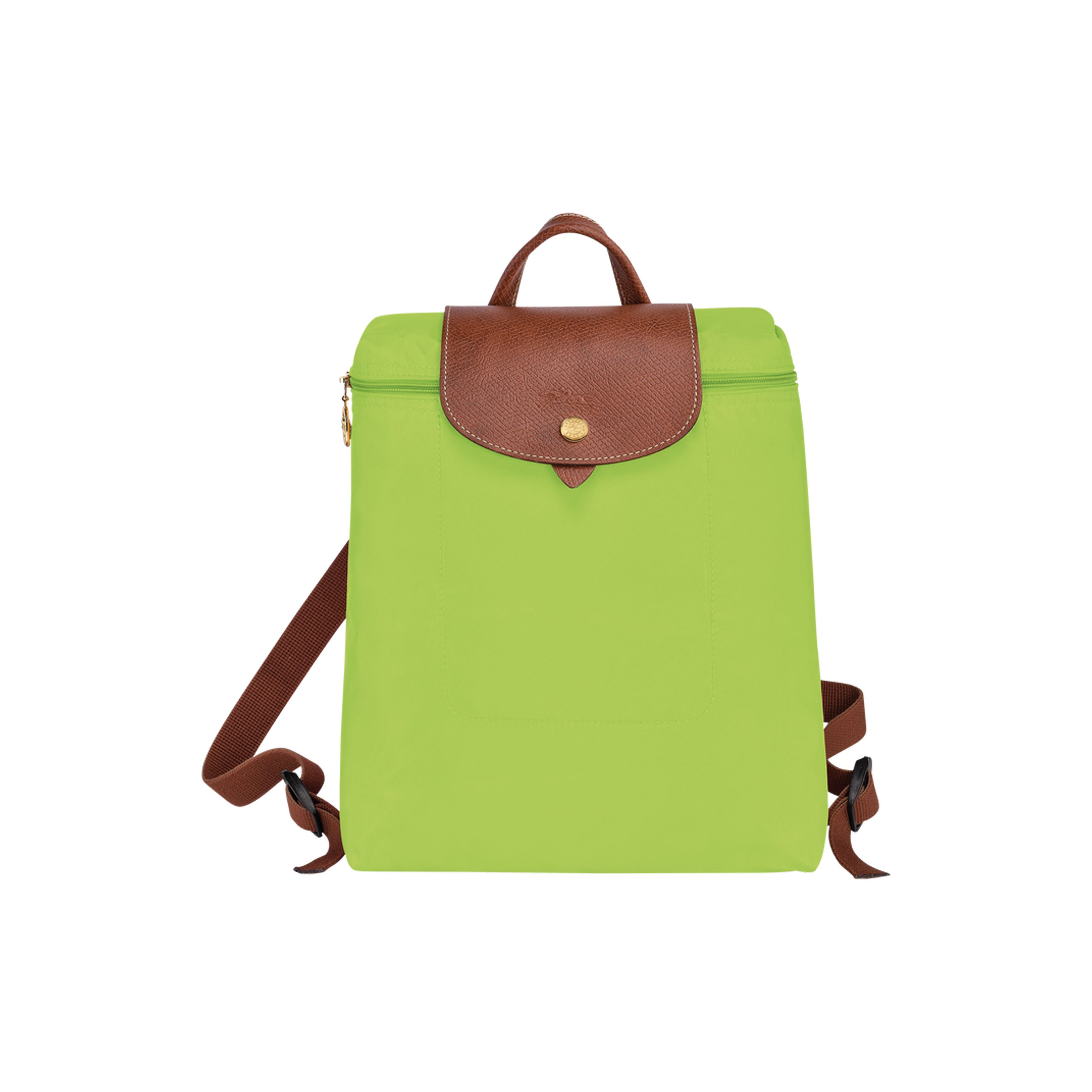 

Longchamp Le Pliage 26 Snap Zipper Closure Leather Trim Mini Backpack Women backpack Green 1699089355 Green