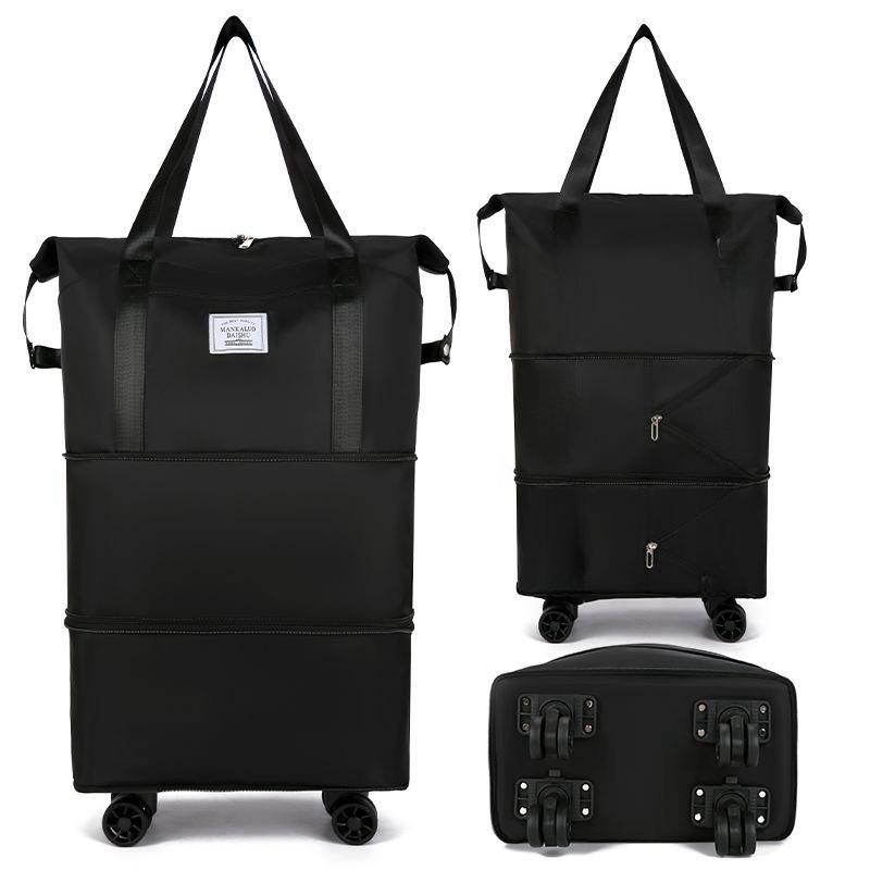 high-capacity Portable Wheel Handbag Wet And Dry Separation Expansion Multi-Layer Luggage Bag Foldable Universal Wheel Travel