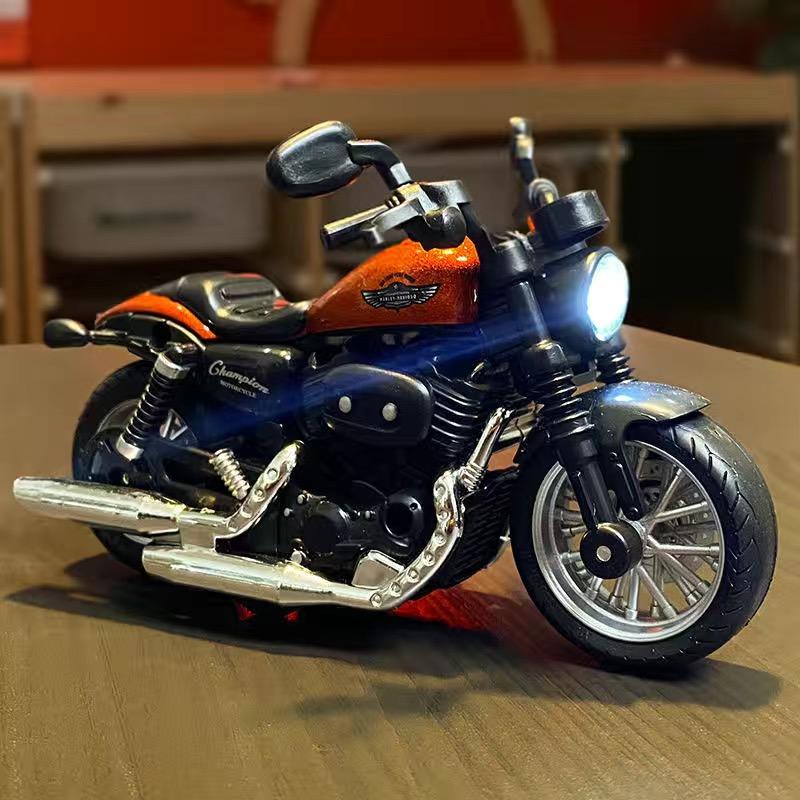 

Non-Toxic 1/14 Motorcycle Toys Simulation Alloy Car Model With Sound And Light Pull Back Toy Car Toys Hobbies Modeling Die Cast Vehicles