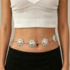 Retro Sunflower Metal Waist Chain Body Chain Lobster Buckle Adjustable Chain Navel Chain Waist Belt for Women