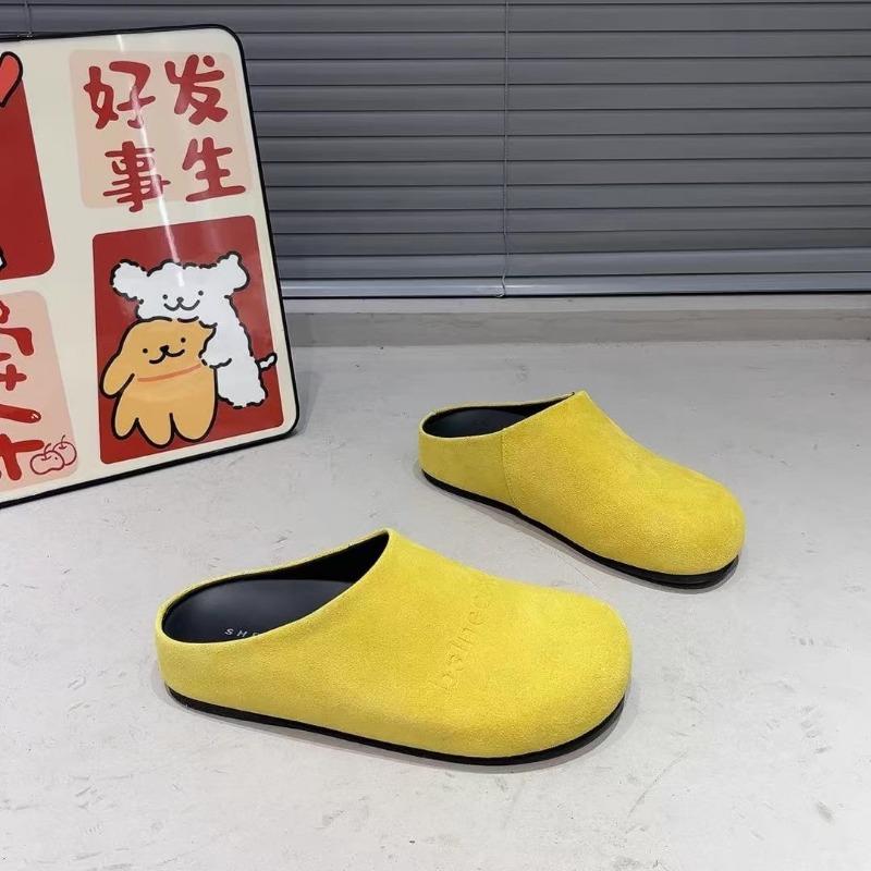 Fashion Women's Fashion Baotou Slippers Women's Fashion Round Head Deep Mouth Suede Soft Sole Anti-slip Wear-resistant Flat Shoes
