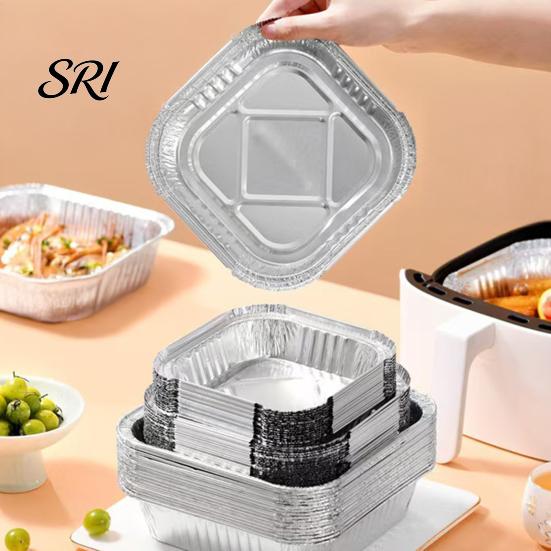 Disposable Baking Pans 10 Pcs Tin Foil Box Aluminum with Temperature Lock Insulation Insulated Cover for Cakes Pies Casseroles Oven Safe Easy
