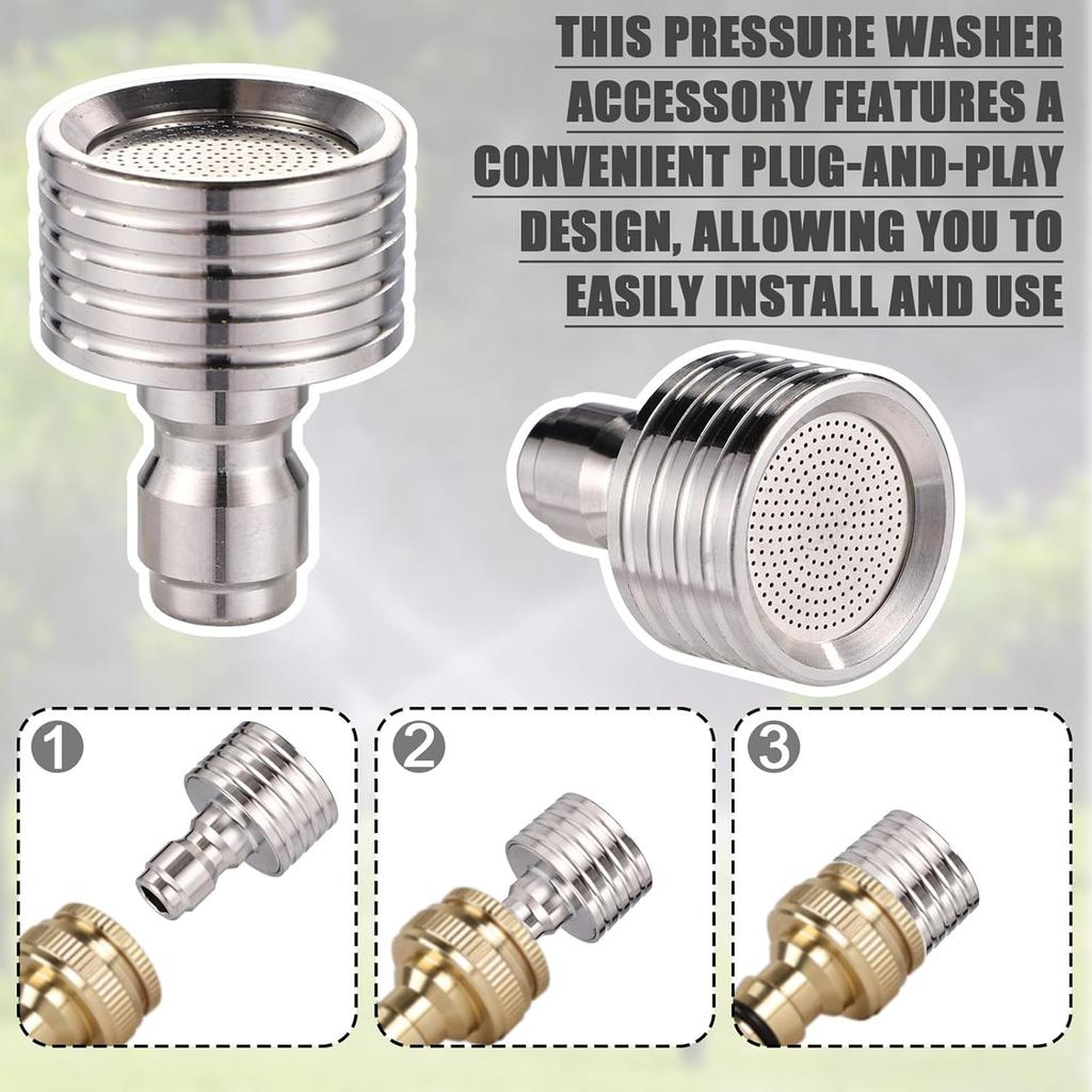 2Pcs Pressure Washer Nozzle Tips for Soft Wash Power Washer Shower Nozzle Car Washing Garden Watering Pressure Washer