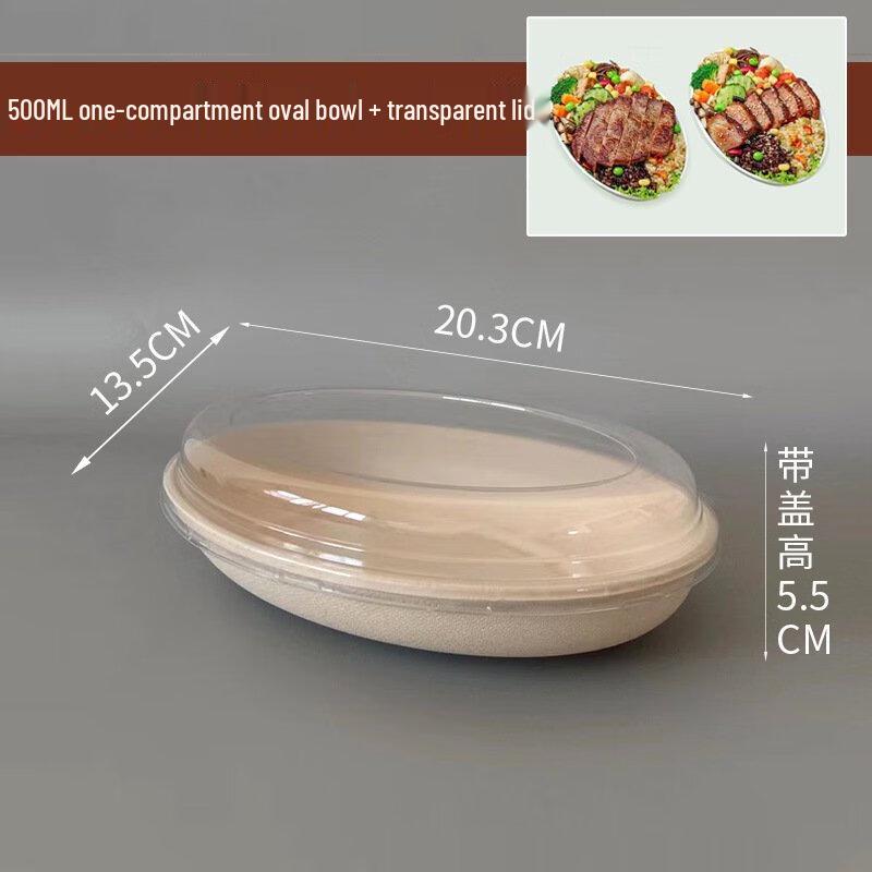 ZISIZ 500ml Oval Food Container Set with Lids