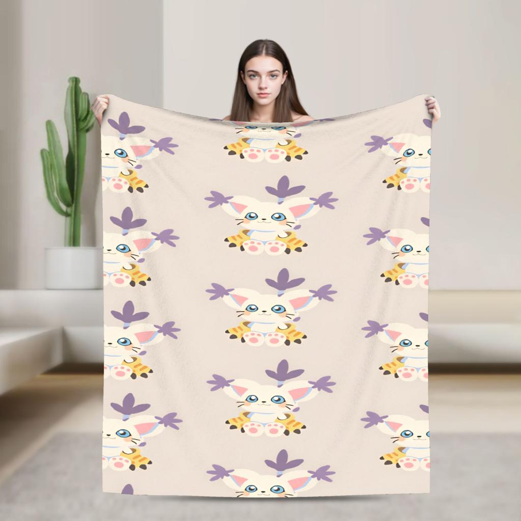 Digimon Plush Blanket Girls Boys Flannel Throw Blanket For Couch Chair Super Soft Quality Bedspread Gift