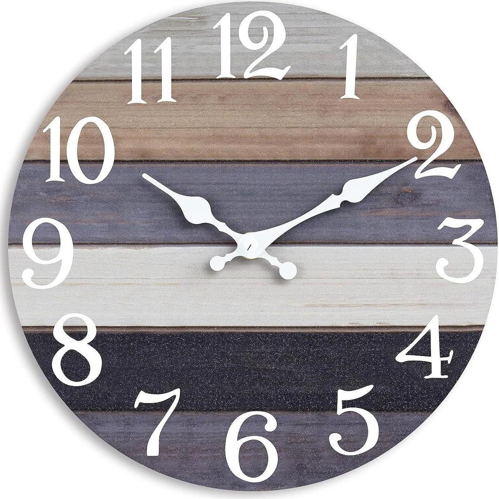 10palcové tiché dekorativní dřevěné nástěnné hodiny do obývacího pokoje a ložnice
