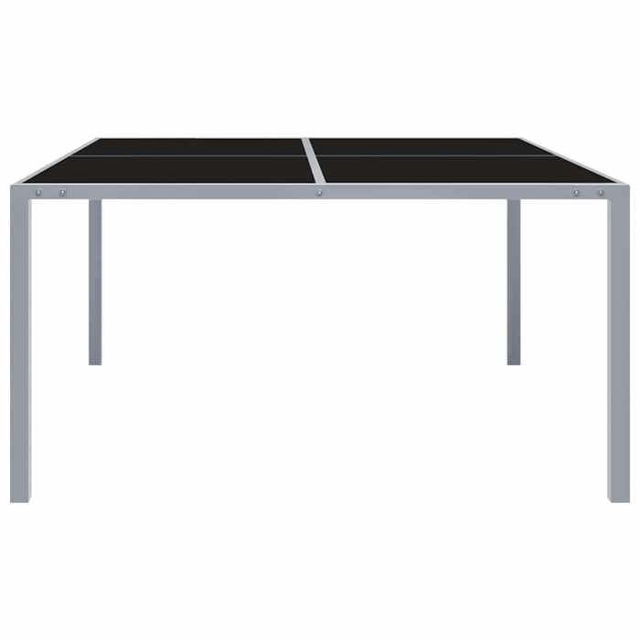 Maison Exclusive - Table de jardin 130x130x72 cm Gris Acier et verre