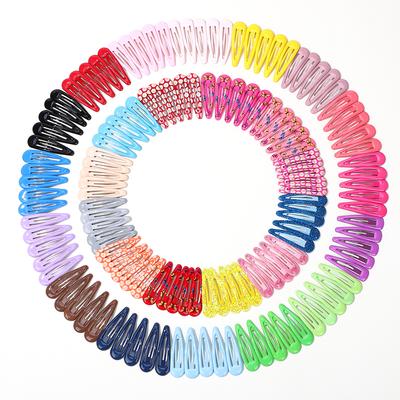 20/50 Pezzi Mollettine a Scatto Colore Caramella Lucido 2 Pollici Antiscivolo Metallo Fermacapelli Mollette Accessori per Bambine Toddler