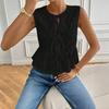 Women's Tie Front Tank Top Summer Crew Neck Sleeveless Flowy Shirts Casual Beach Vacation Babydoll Blouse